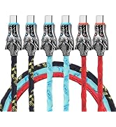 SIIIUYF USB C to USB C Cable 60W [3-Pack 10FT] Braided Fast Charging | Extra Long,RGB Indicator L...