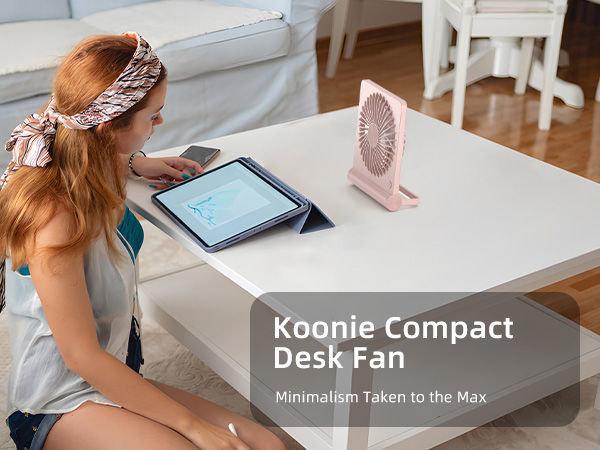 Koonie USB Fan, Strong Wind Ultra Quiet Small Desk Fan