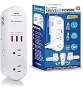 Swivel Power by Bell+Howell Power Strip w/ Surge Protection Rapid, Swiveling Charging Station USB...
