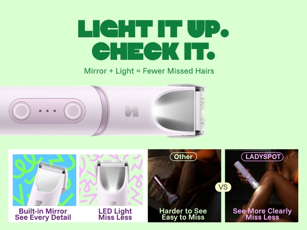 shaver for women private area-LICHT IT UPCHECK IT.E Mirror + Light=Fewer Missed Hairs