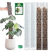 Sisher Monstera Moss Pole 4pcs Plastic Moss Pole for Climbing Plants Work with Sphagnum Moss 16 I...