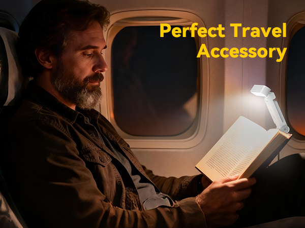 Portable reading lamp, perfect travel accessory for reading anywhere