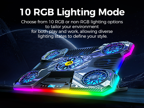 10 RGB Lighting Laptop Cooler