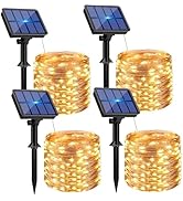 btfarm 4 Pack Solar String Lights Outdoor - Total 320LED 132FT Solar Fairy Lights Waterproof 8 Mo...