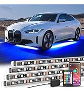 Nilight 4Pcs Aluminum Underglow Neon Accent Strip Lights 396 LEDs RGB Door Assist Multi Color DIY...