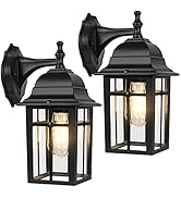 2-Pack Outdoor Wall Lanterns, Exterior Wall Sconce Light Fixture, Waterproof Anti-Rust Aluminum P...