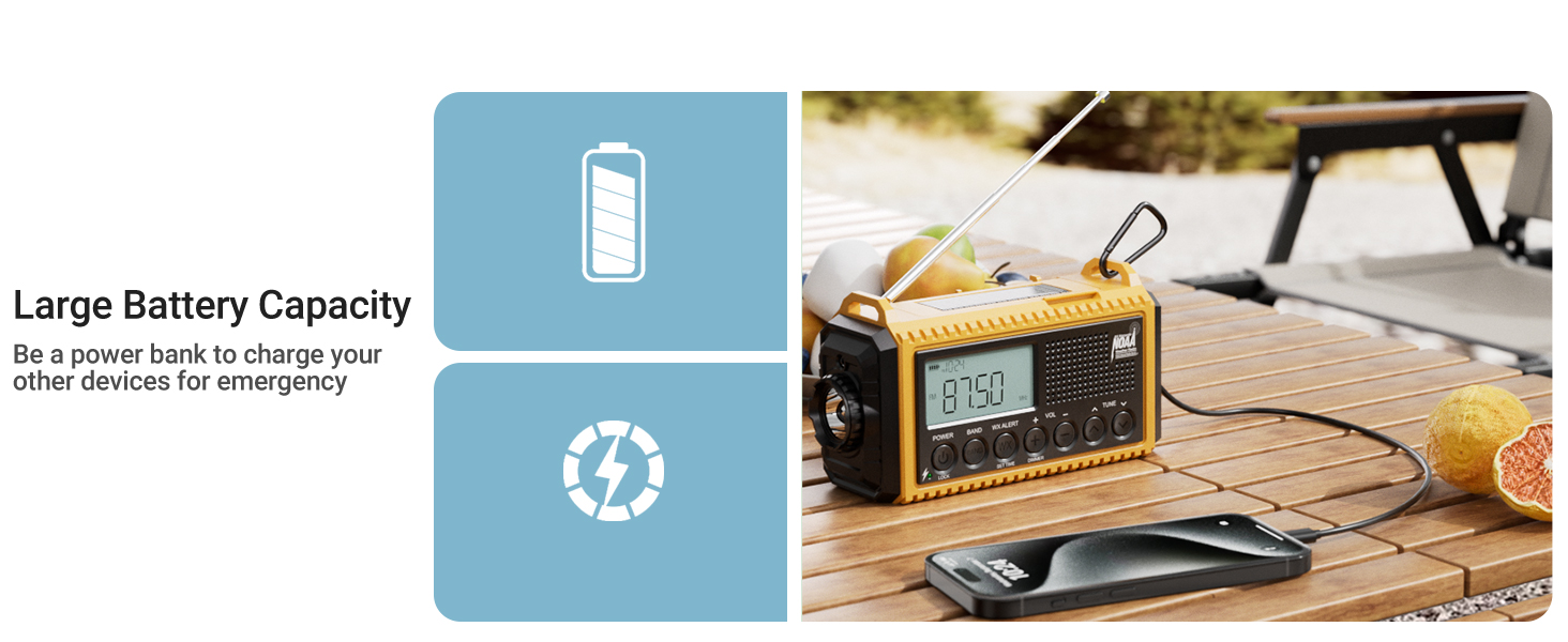 wind up radio emergency with phone charger