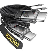 JSAUX 100W USB C to USB C Cable [2-Pack 10FT], iPhone 16 USB C Fast Charger Cord Compatible with ...