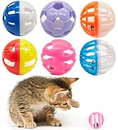 Fashion's Talk 12PCS Value Pack Plastic Ball Cat Toys Lattice Balls with Bell Jingle Kitten Toy,G...
