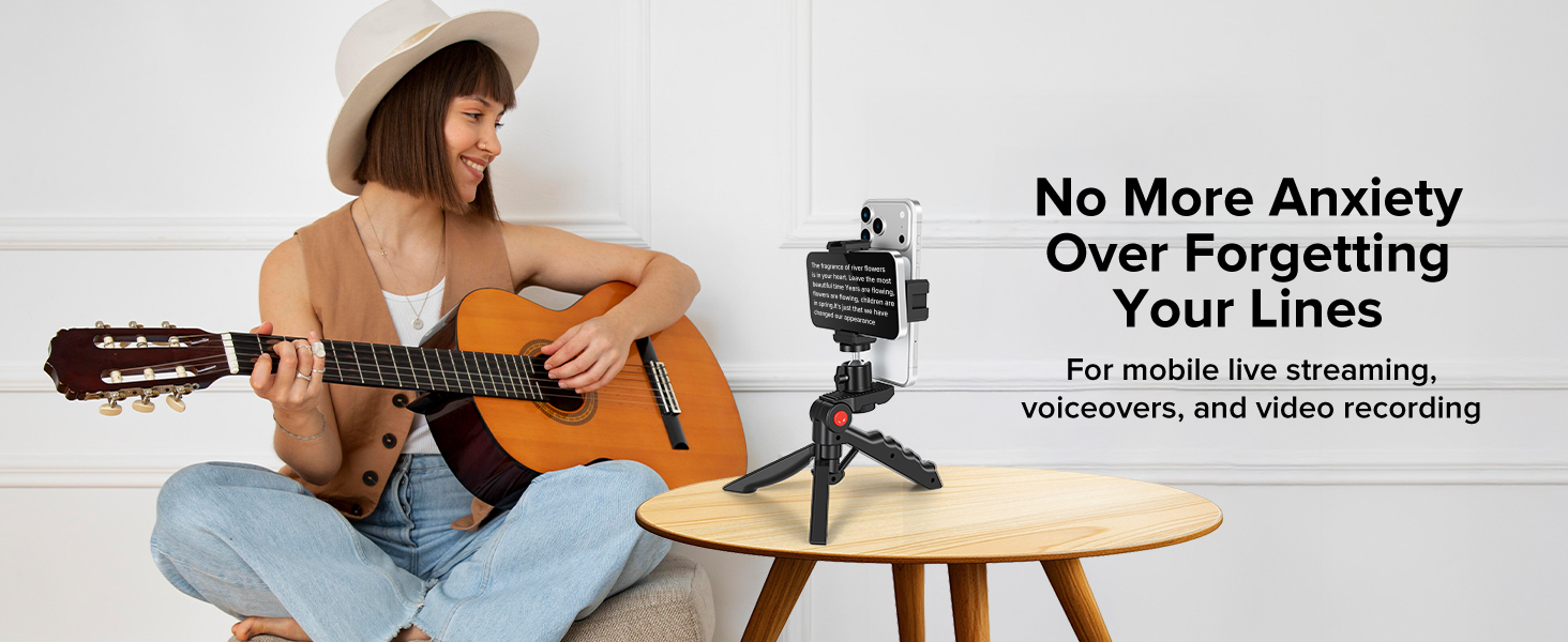 Heliora Teleprompter Kit for iPhone &amp;amp; Android (with Tripod)