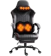 Dowinx Gaming Video Gaming Chair with Shiatsu Neck Massage and Lumbar Support for Home Office Hig...