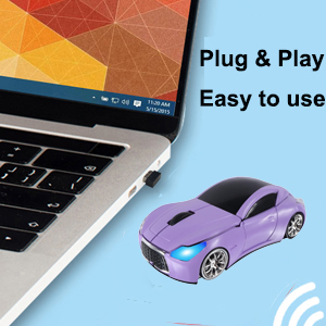 Wireless Mouse Cute Pink Car Mice Portable Compact Novelty Cool Fun Funny USB Girly Mouse