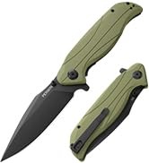 PERWIN Pocket Knife - Folding Knife with Pocket Clip, EDC Knife for Men, D2 Blade G10 Handle, Gif...