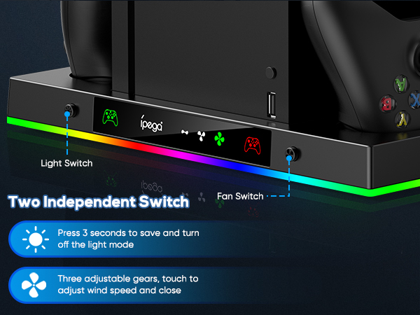 xbox series x rgb cooling fan charging station