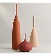 DecoVlog Ceramic Vases Set of 3, Modern Boho Vases for Centerpiece Decor, Matte Minimalist Decora...