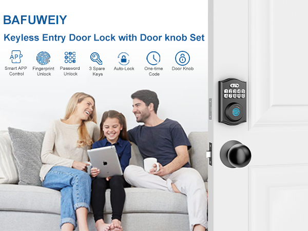 keyless entry door lock deadbolt with handle set