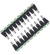 CENTROPOWER 20 Pack DC 12V 5A Male Power Jack Plug Connector 5.5mm X 2.1mm, DC Power Adapter Barr...