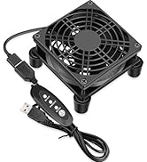 GDSTIME Quiet 90mm Router Fan Cooler with 3 Speed Control, Small DC 5V USB Computer Brushless Coo...