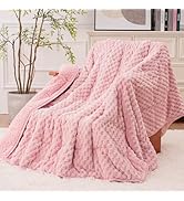 Super Fuzzy Soft Fleece Sherpa Weighted Blanket 15 lbs for Adults, 3D Imitation Turtle Shell Luxu...