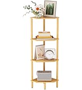 Atoping Corner Shelf, 4 Tier Corner Bookshelf, Narrow Tall Bookcase, Corner Shower Caddy, Bamboo ...