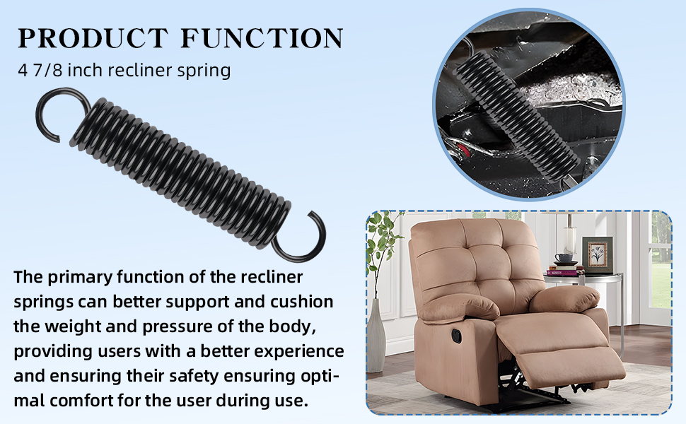 4 7/8-inch recliner extension springs