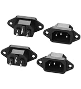 JSADZKJ IEC320 C14 Panel Mount Adapter Plug C14 Male 3Pin Power Connector Socket Screw Mount 250V...