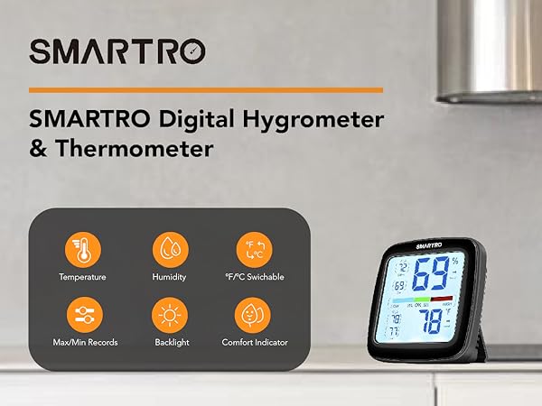 Digital Hygrometer Indoor Thermometer Room Humidity Gauge