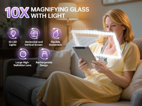 magnifying glass with light
