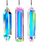3PCS Crystal Suncatcher Prism for Window,120mm/5'' Rectangle AB Colored Crystal Stick Rainbow Mak...