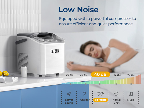Counter Top Ice Maker 40db Low Noise