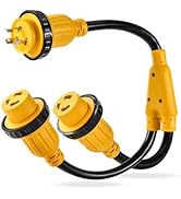 NEMA L5-30P to 2X L5-30R 30 Amp Shore Power Splitter Cord, 30A 125V ETL-Listed 30 Amp Male 30Amp ...