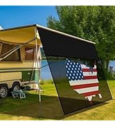 RVINGPRO RV Awning Shade Screen with Zipper 9' x 15'3'', 600D Oxford Top + Mesh Bottom, RV Sun Sh...
