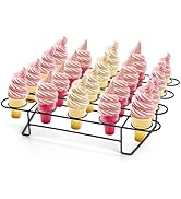 Kingrol 20-Cavity Ice Cream Cone Holder Rack - Metal Waffle Cone Display Stand for Display, Desse...