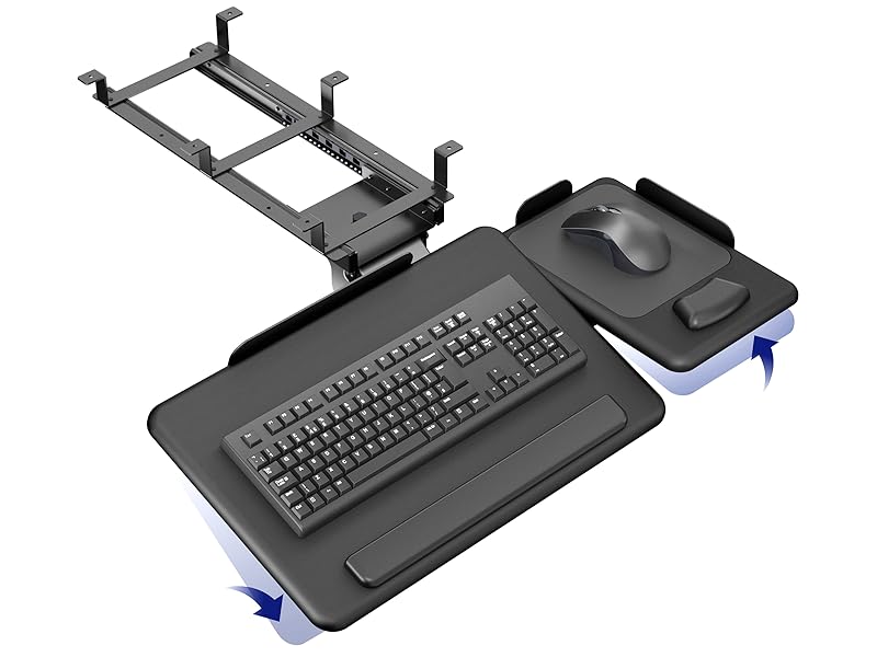 under desk keyboard tray ergonomic tilt mouse pad sliding keyboard drawer adjustable workstation
