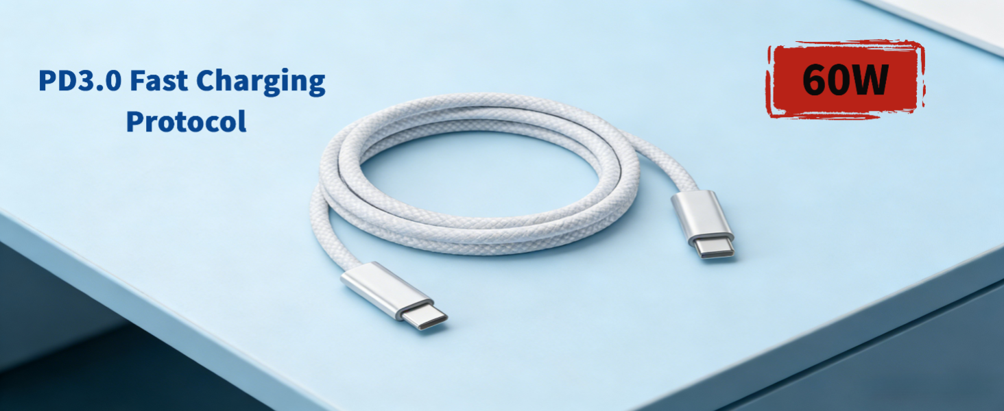 Hprosper USB C to USB C Cable 2-Pack