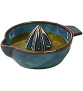 Ceramic Lemon Juicer Reamer Manual Citrus Lime Hand Squeezer Bowl with Handle and Pour Spout, Han...