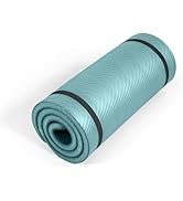 Tone Fitness 1-Inch Thick Yoga Mat | High-Density, Non-slip Exercise Mat with Carrying Strap for ...