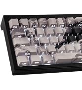 Tsungup PBT Side Printed Keycaps,135 Keys Dye Sub Shine Through Keycap Set,Gray White Inked Bird ...