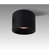 Marknice LED Dimmable Ceiling Spot Light Aluminum Matte Black 4.72'' Cylinder Down Light Indoor M...