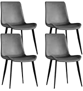 Mephwiuo Dining Chairs Set of 4, Modern Design Home Chairs, PU Leather Metal Dining Chairs for Ki...