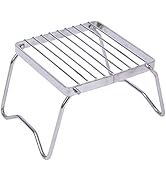 REDCAMP 6" Small Folding Campfire Grill, 304 Stainless Steel Firepit Grill Grate, Heavy Duty Port...