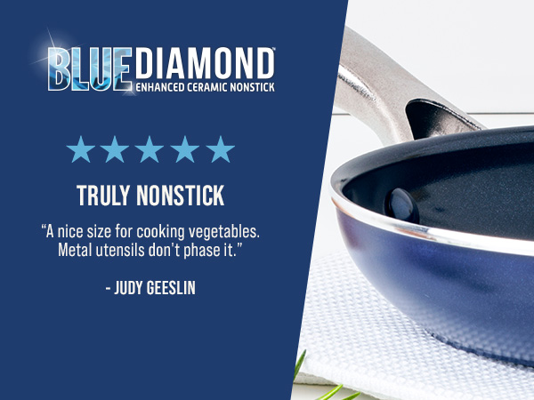 BlueDiamond, Ceramic Nonstick, PFAS-Free, Non-Toxic, Cookware, Frypans, Classic