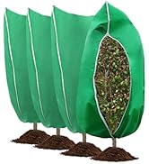 4 Pack Winter Plant Covers Freeze Protection, Frost Blankets Cloths With Zipper/Drawstring, Frost...