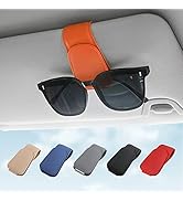 Sunglass Holder for Car Visor Sunglasses Clip Magnetic Leather Glasses Eyeglass Holder Truck Car ...