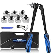 WISSCOOL Copper Pipe Expander Kit, Hand Swaging Tool 3/8"-1-1/8", Upgraded Steel Expanding Heads,...