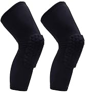 PISIQI Knee Compression Pads Long Leg Sleeve Brace Protection for Basketball, Football &amp; Volleyba...
