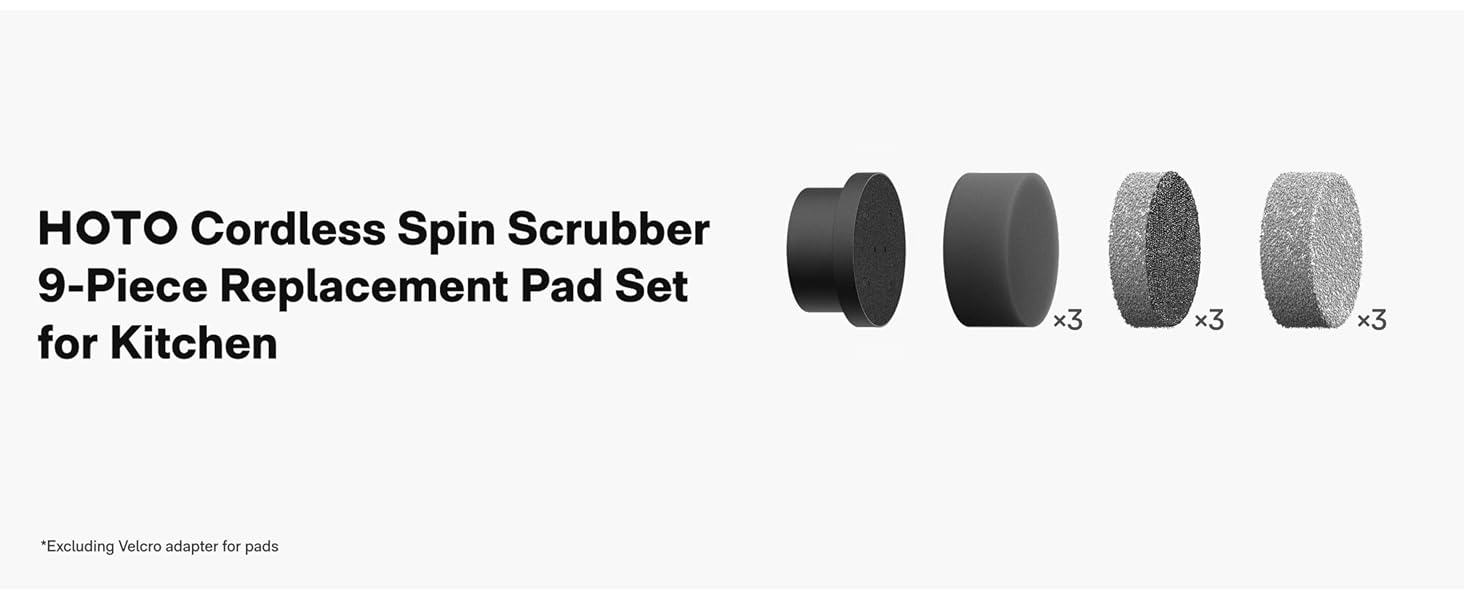 hoto cordless spin scrubber replacement pads set