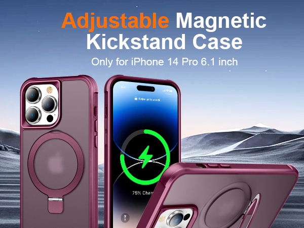 iPhone case with stand magsafe ring magnetic