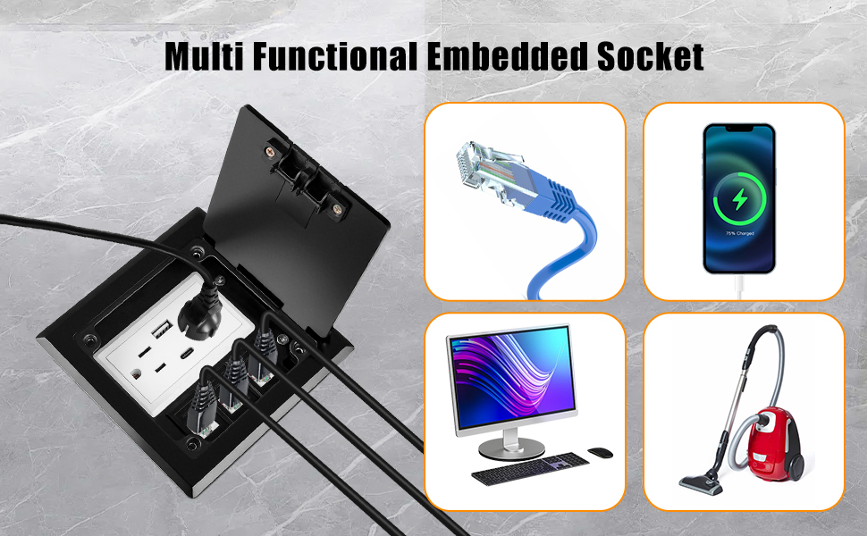 Recessed Flat Hidden Socket Kit 