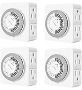 G-Homa Timer Outlet Electric Indoor with 2 Grounded Outlet,Plug-in 24-Hour Mechanical Timers,Dail...